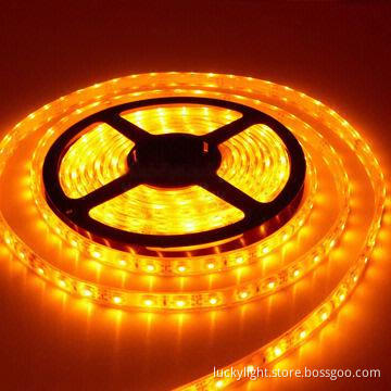 Orange Flexible LED Strip, 120 Pieces of 3528 SMD LEDs/Meter, Waterproof